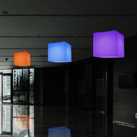 Подвесной куб светильник "Базз" 50 см RGB