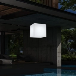Подвесной куб светильник "Базз" 20 см белый