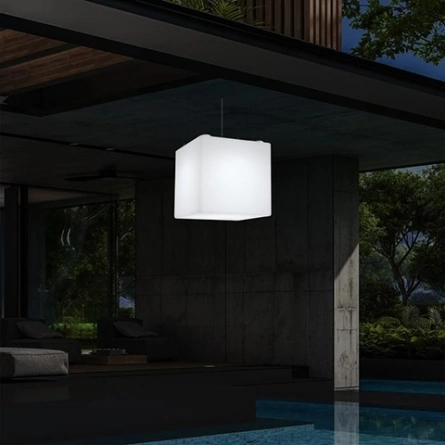 Подвесной куб светильник "Базз" 20 см белый