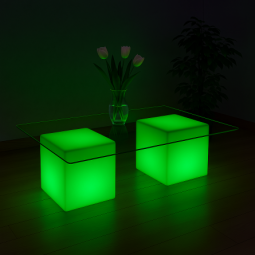 Светящийся стол Cubo 40 Double RGB Accum (стекло в комплекте)