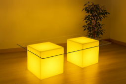 Светящийся стол Cubo 50 Double RGB Accum (стекло в комплекте)