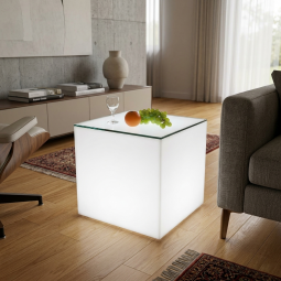 Светящийся стол Cubo 50 220V White (стекло в комплекте)