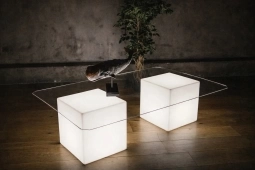 Светящийся стол Cubo 50 Double 220V White (стекло в комплекте)