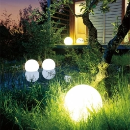Уличный шар-светильник "Иду" 20 см белый